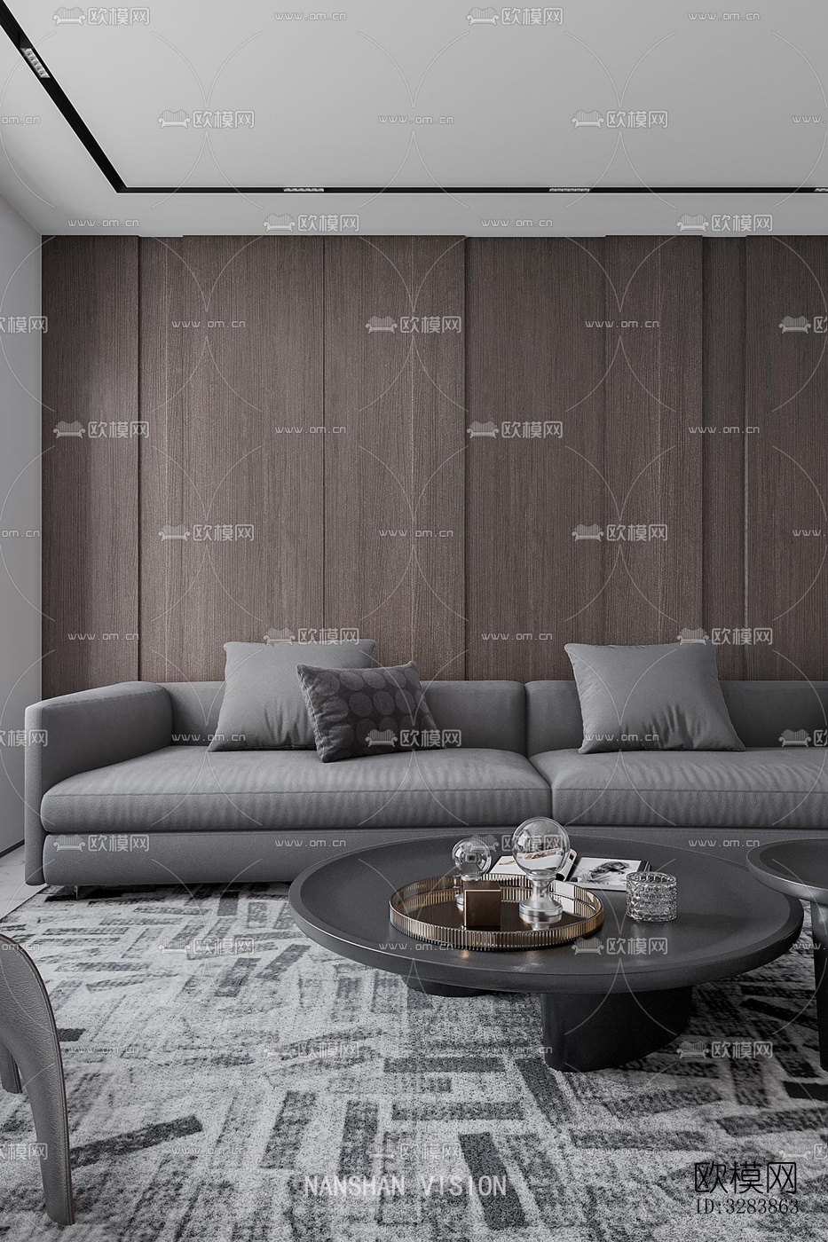 现代客餐厅效果图下载（渲染图9）