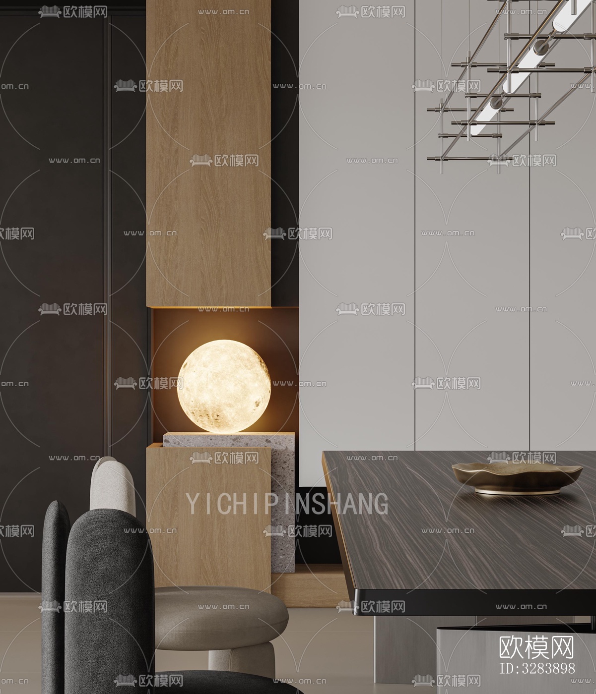 现代客餐厅效果图下载（渲染图5）