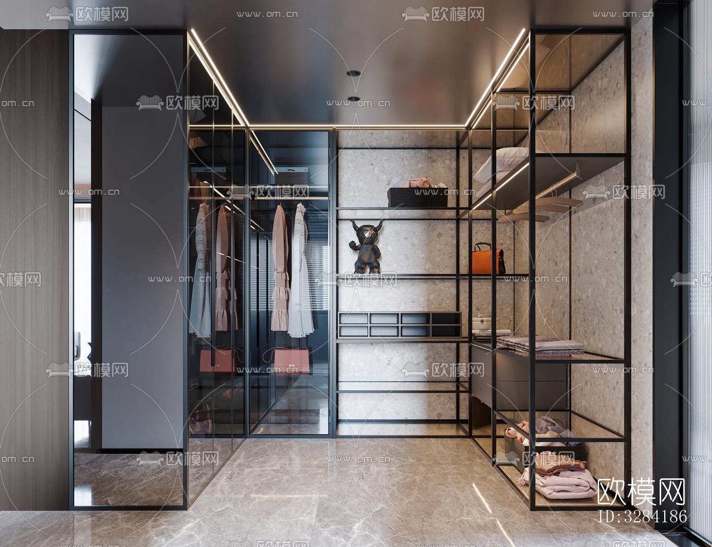 现代客餐厅效果图下载（渲染图6）