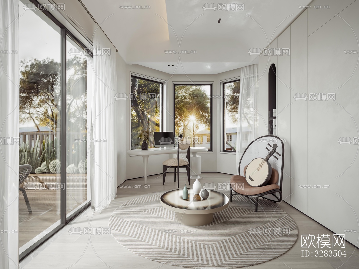 现代卧室效果图下载（渲染图6）