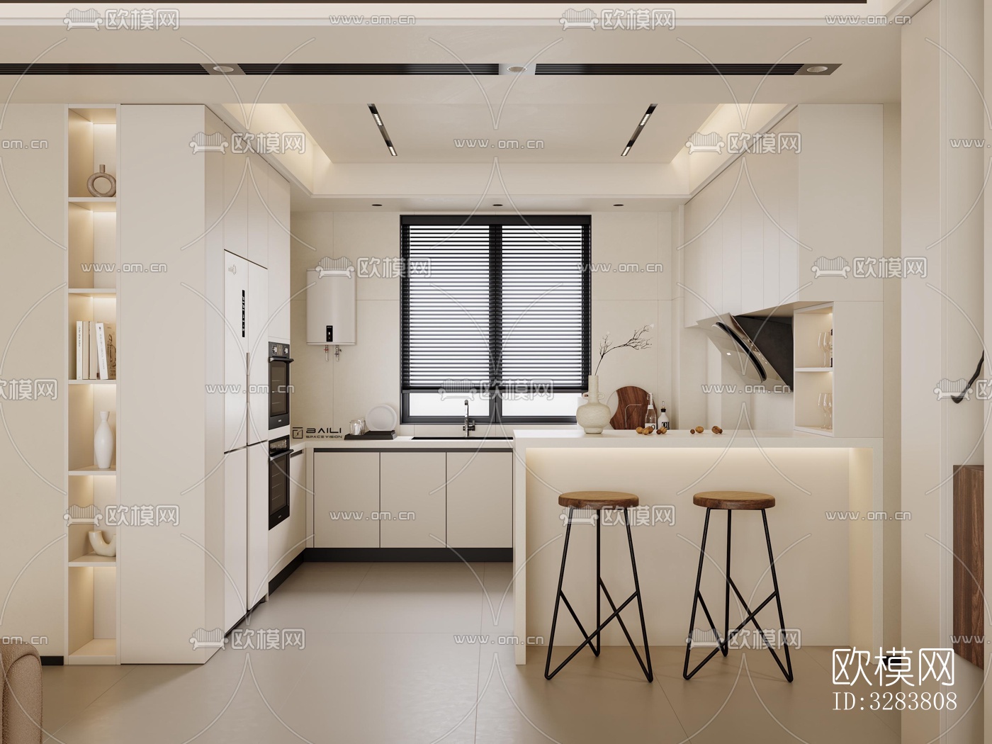 现代客餐厅效果图下载（渲染图9）