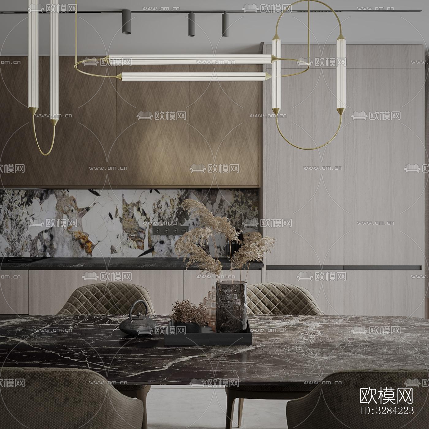 现代客餐厅效果图下载（渲染图11）