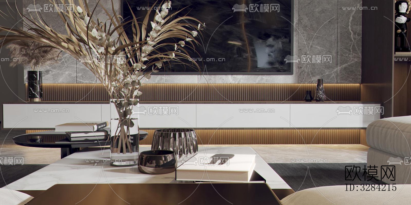 现代客餐厅效果图下载（渲染图5）