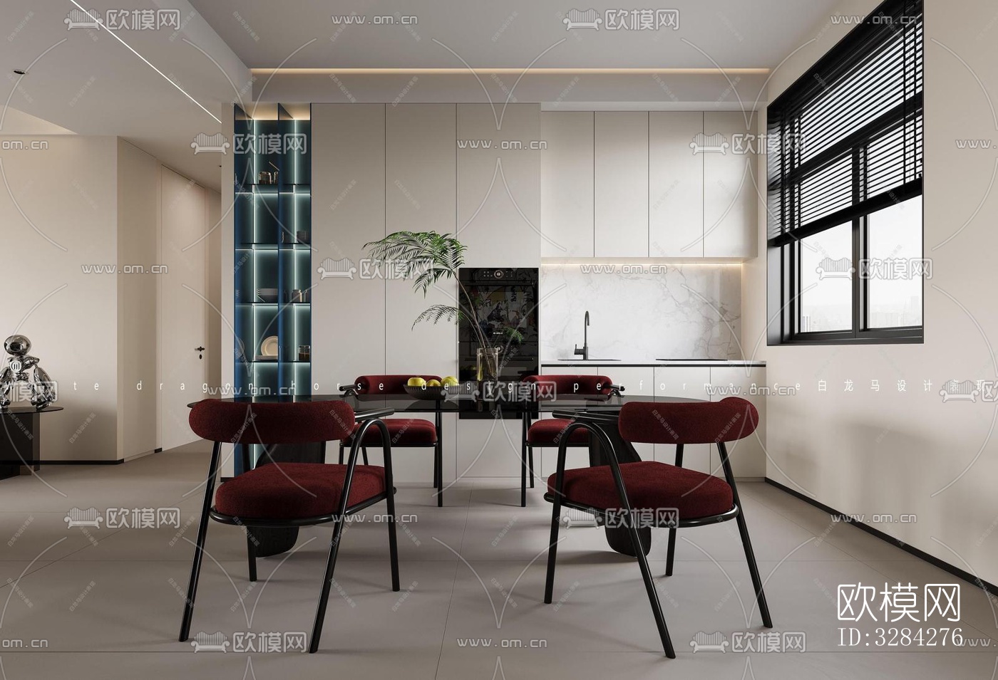现代客餐厅效果图下载（渲染图8）