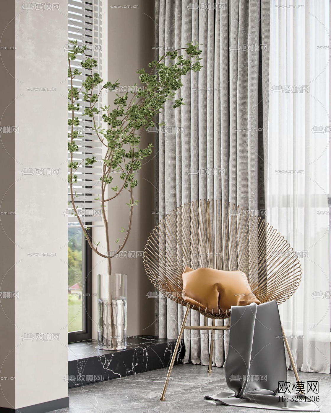 现代客餐厅效果图下载（渲染图6）