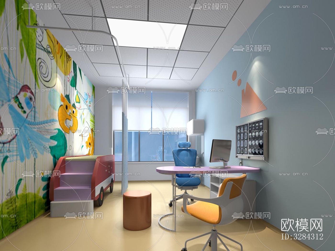 现代幼儿园效果图下载（渲染图10）