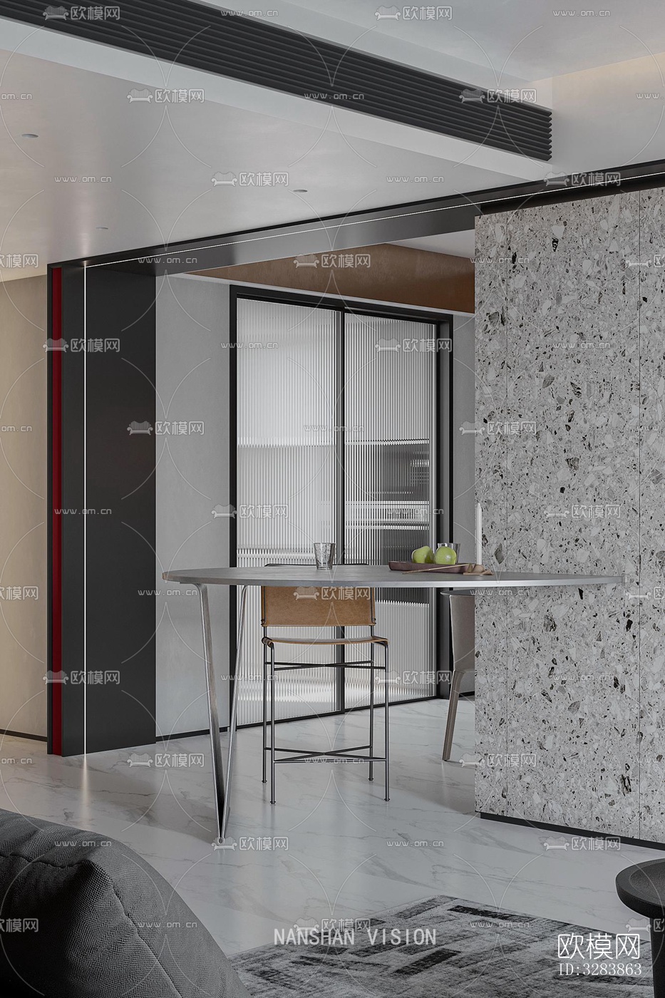 现代客餐厅效果图下载（渲染图16）