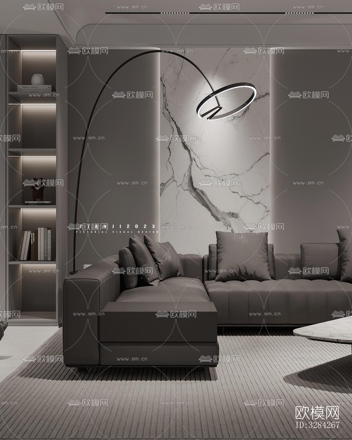 现代客餐厅效果图下载（渲染图9）