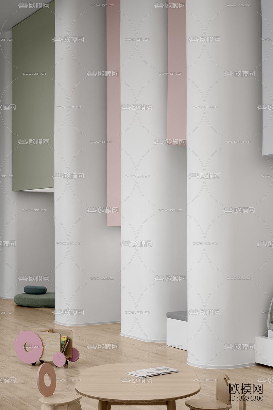 现代幼儿园效果图下载（渲染图2）