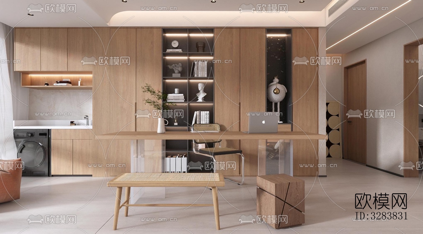 现代客餐厅效果图下载（渲染图4）