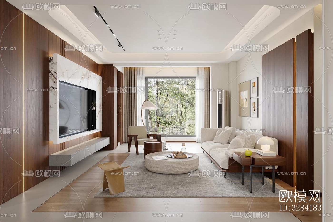 现代客餐厅效果图下载（渲染图9）