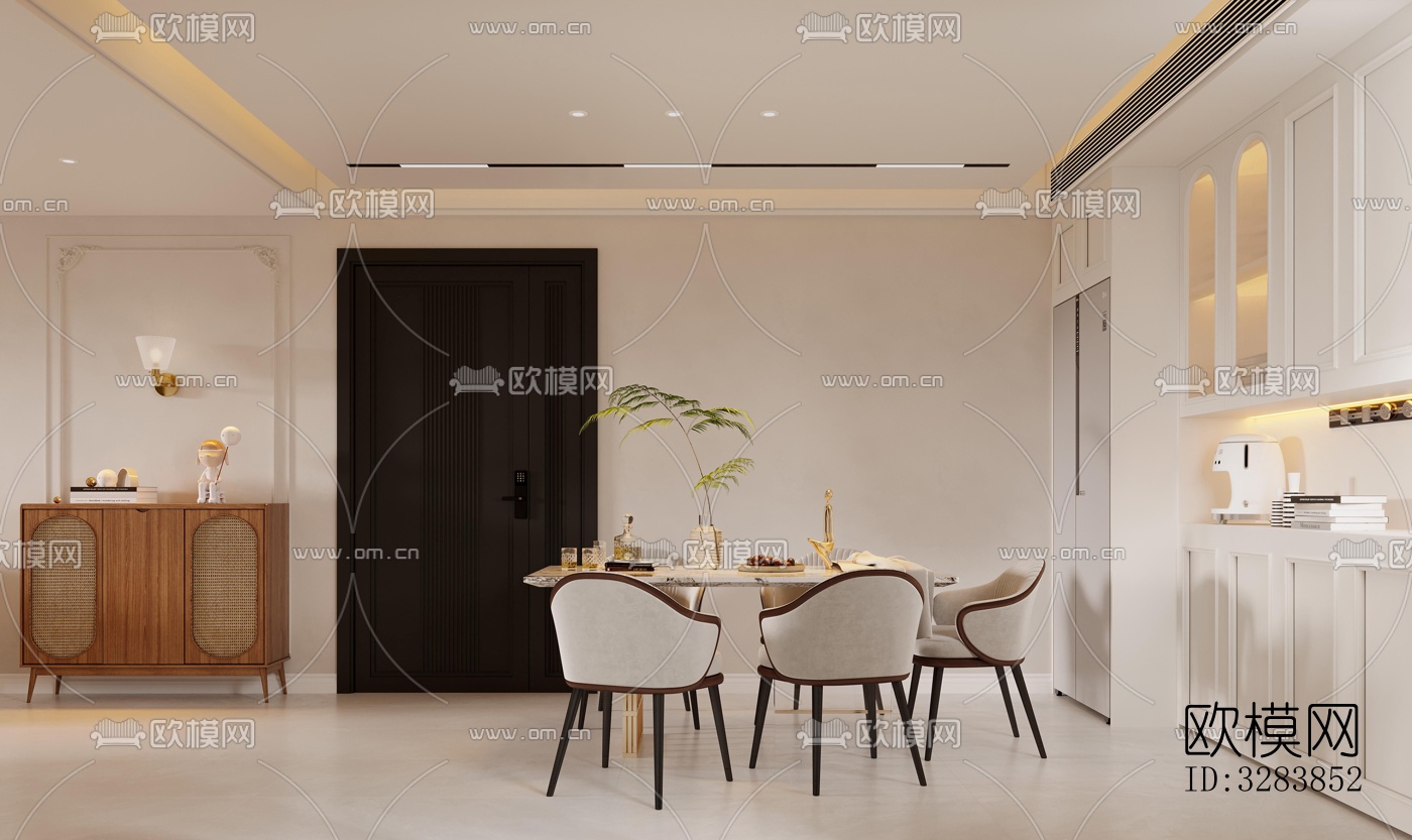 现代客餐厅效果图下载（渲染图5）