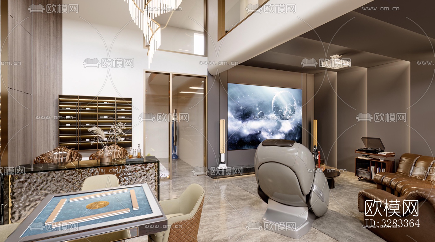 后现代别墅效果图下载（渲染图5）