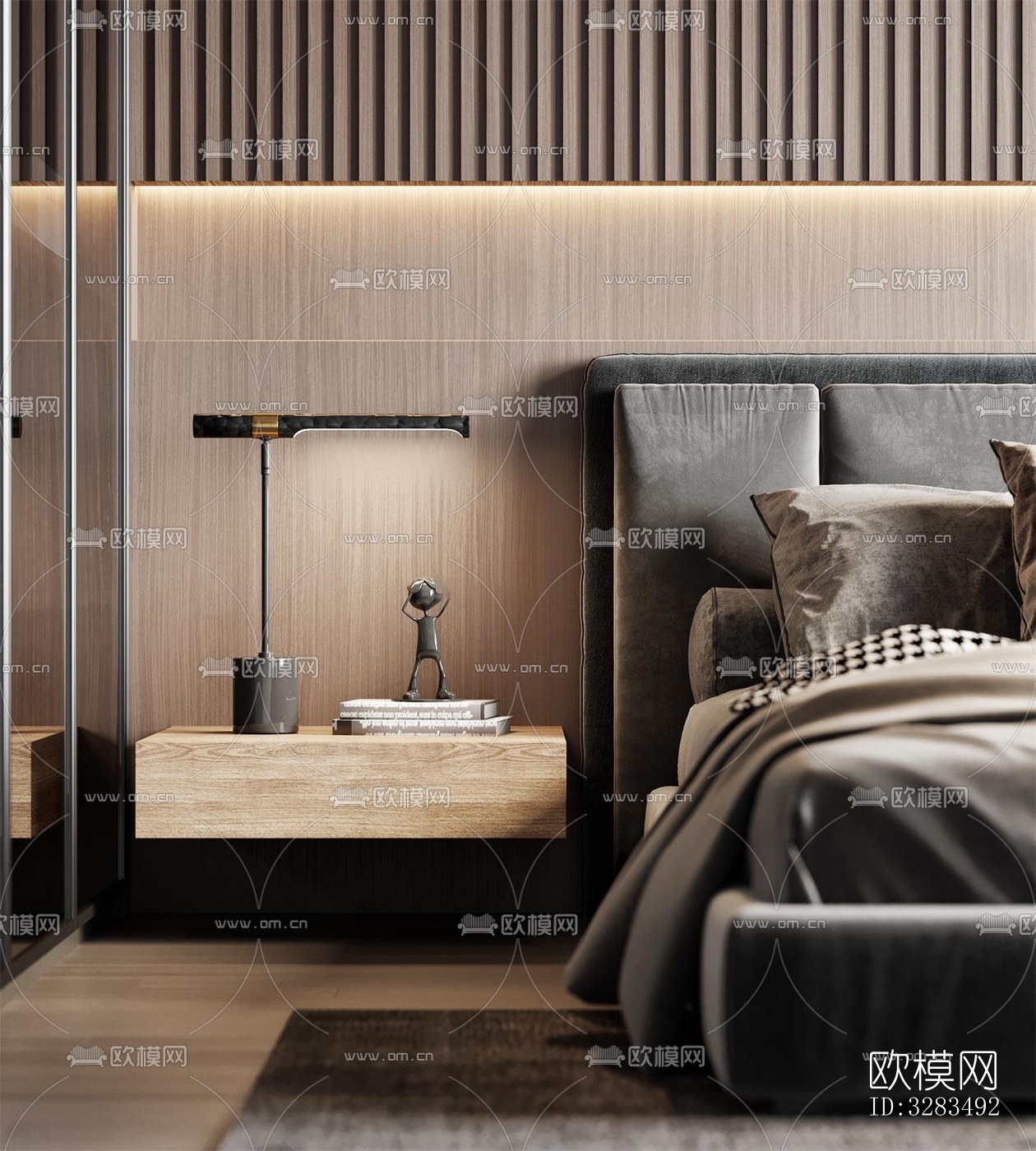 现代卧室效果图下载（渲染图5）