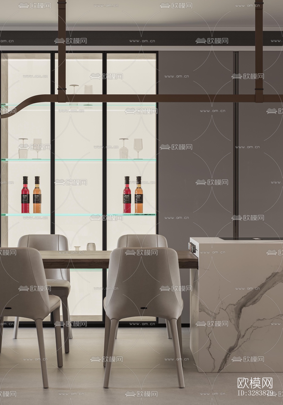 现代客餐厅效果图下载（渲染图10）