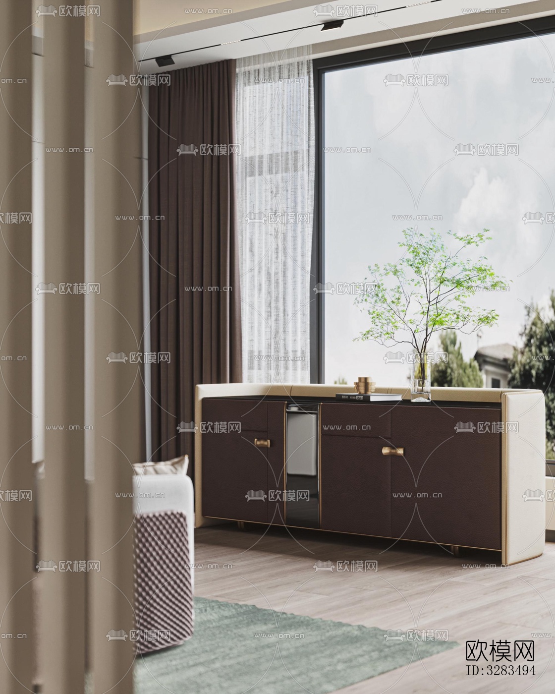 现代卧室效果图下载（渲染图1）