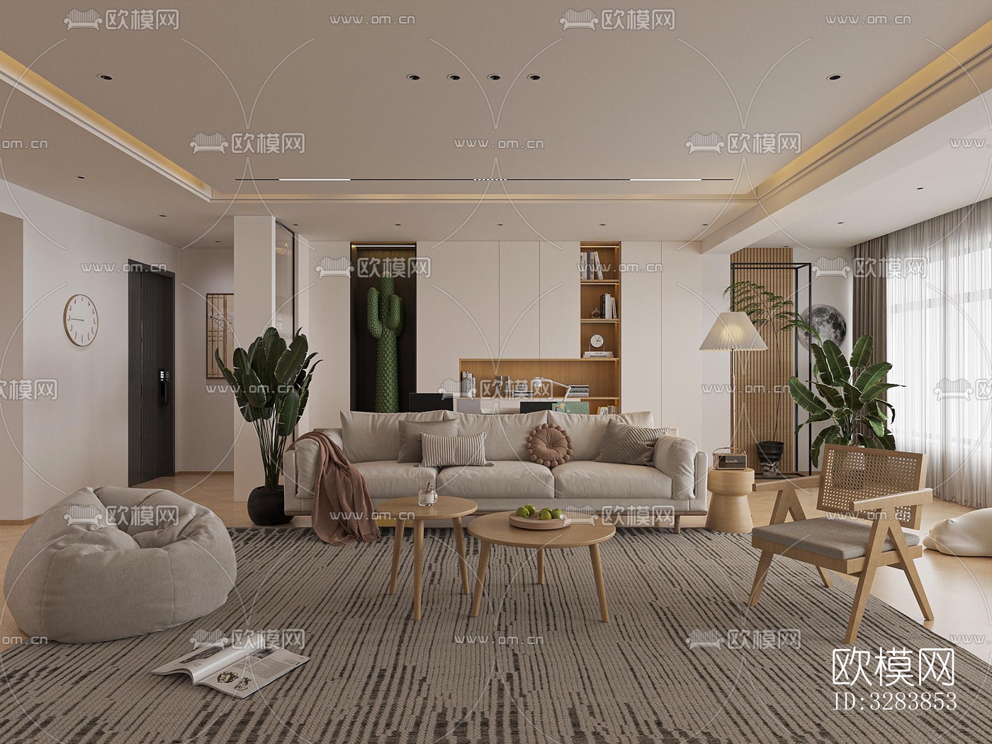 现代客餐厅效果图下载（渲染图2）