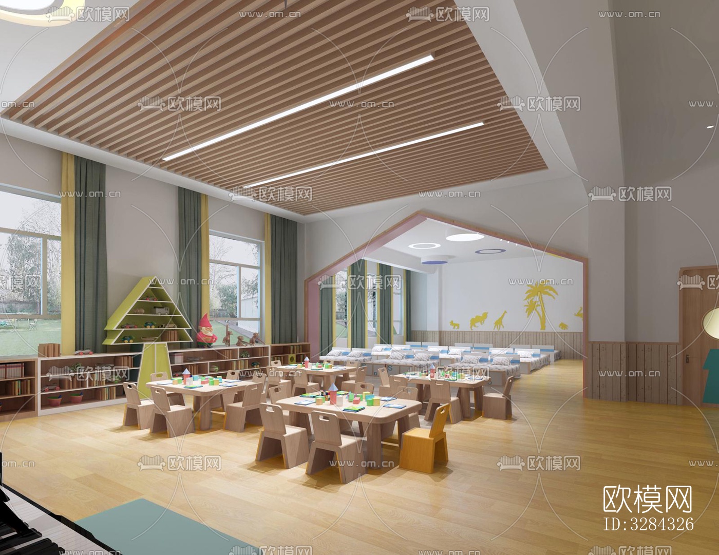 现代幼儿园效果图下载（渲染图12）