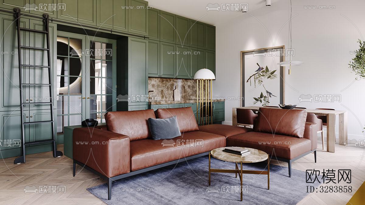 现代客餐厅效果图下载（渲染图8）