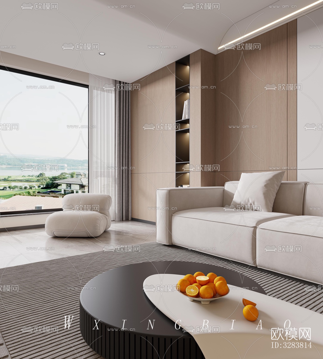 现代客餐厅效果图下载（渲染图7）