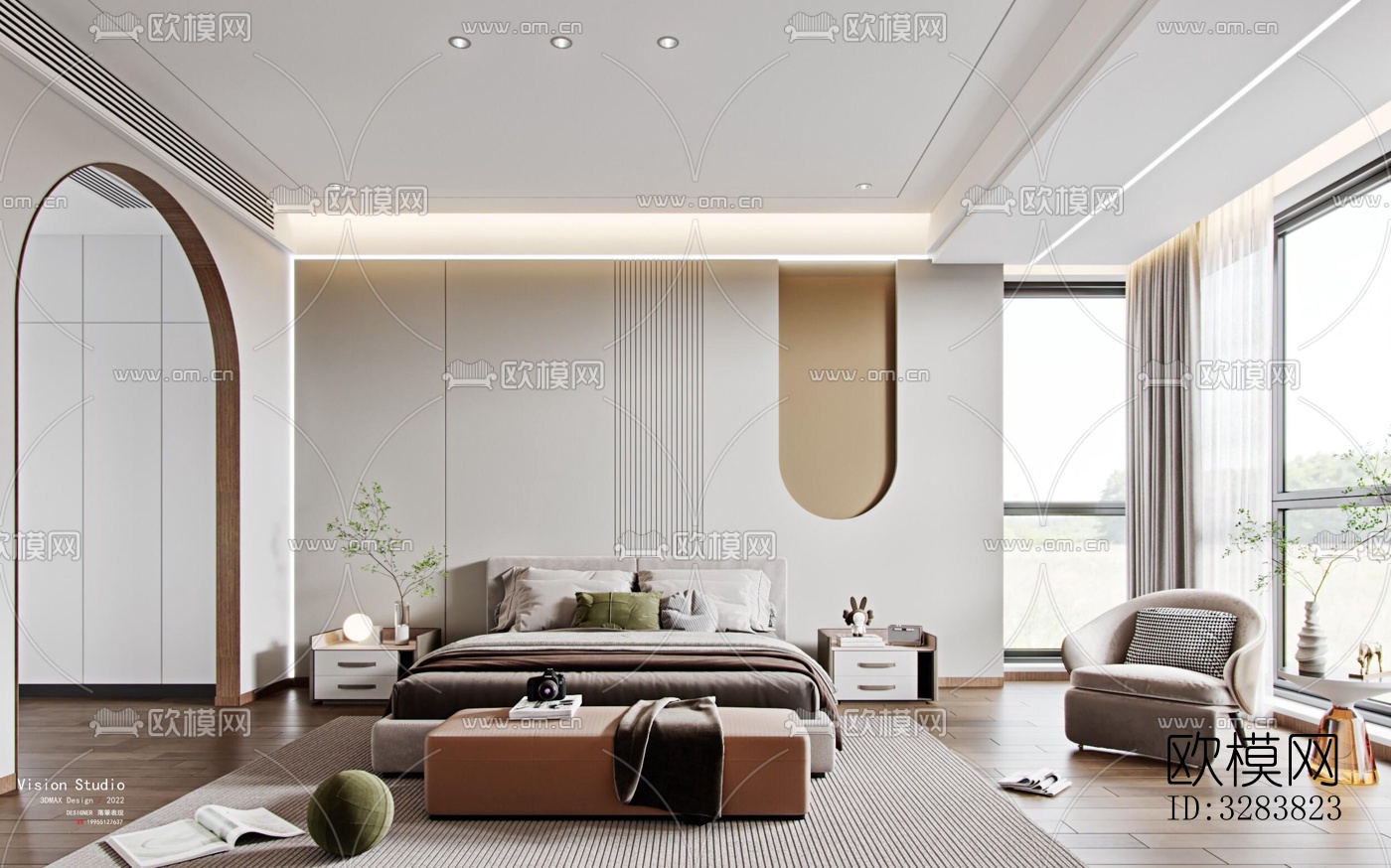 现代客餐厅效果图下载（渲染图5）