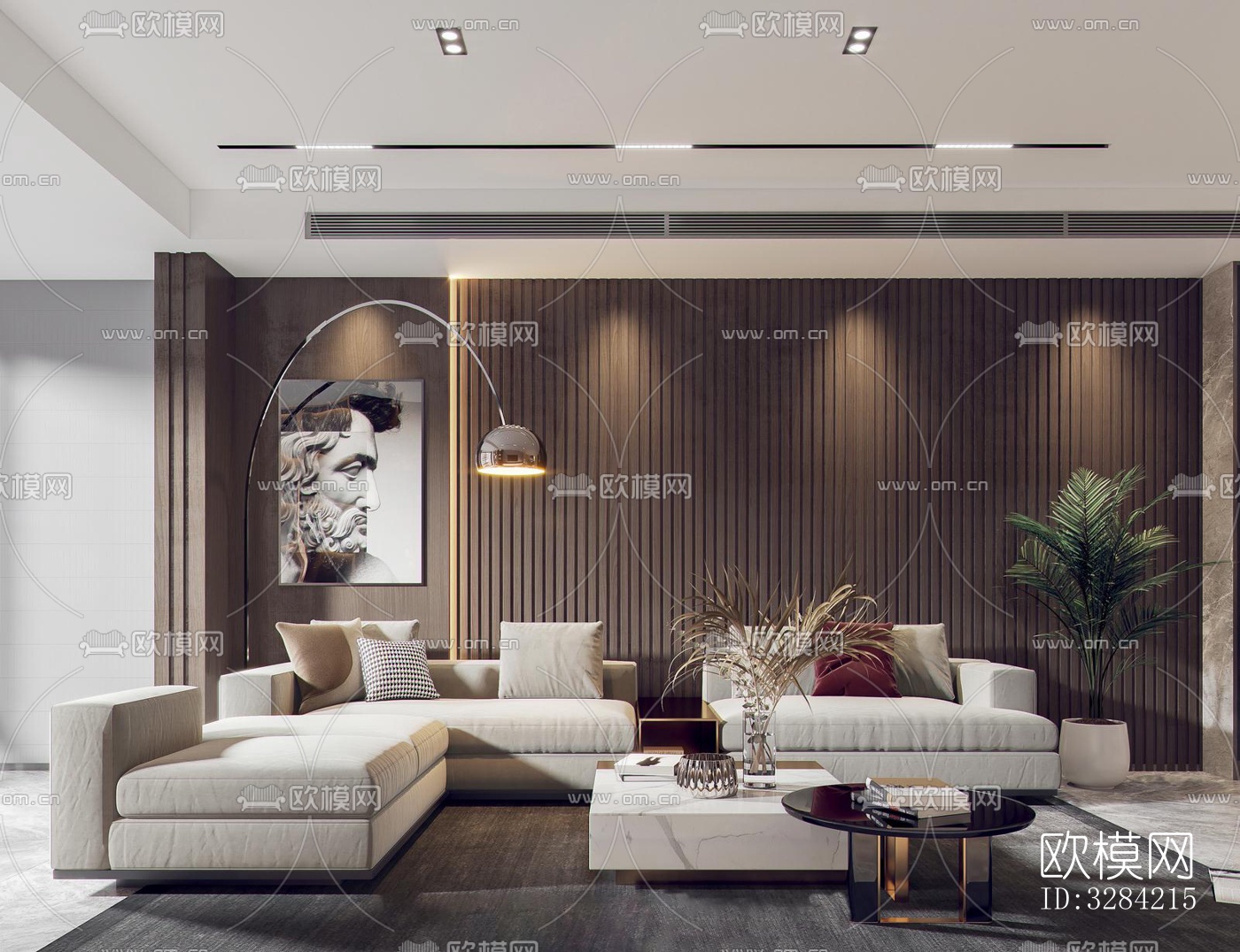 现代客餐厅效果图下载（渲染图4）