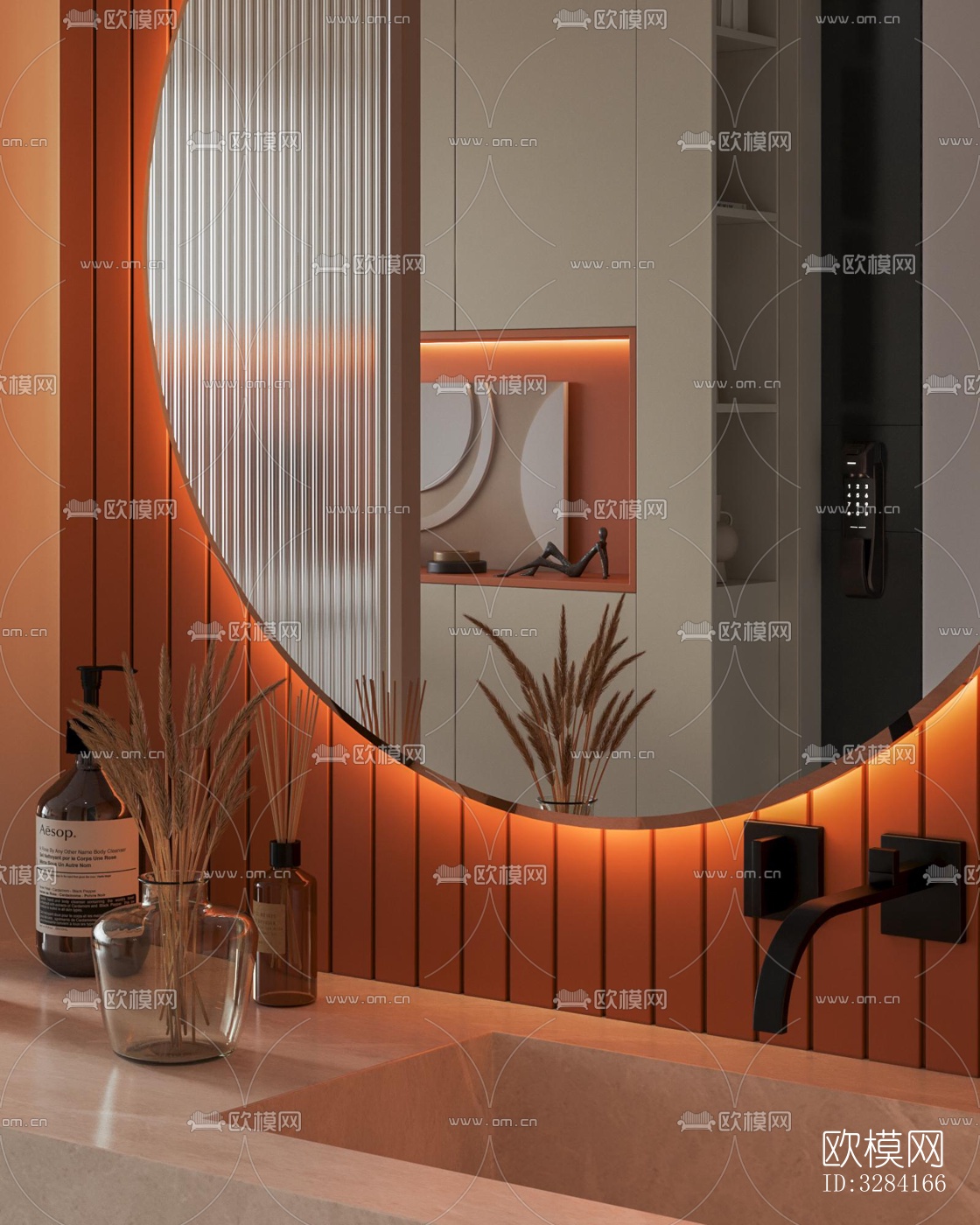 现代客餐厅效果图下载（渲染图1）