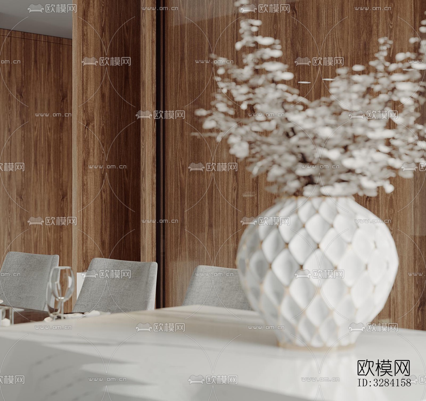 现代客餐厅效果图下载（渲染图6）