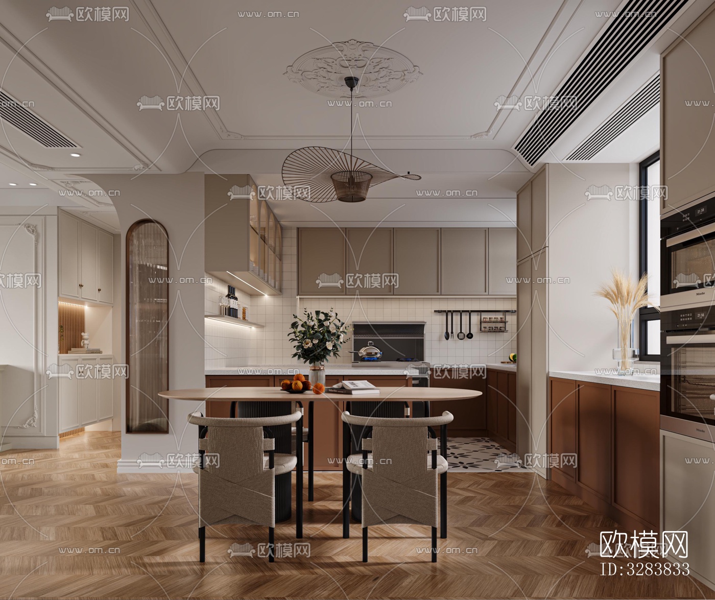 现代客餐厅效果图下载（渲染图7）