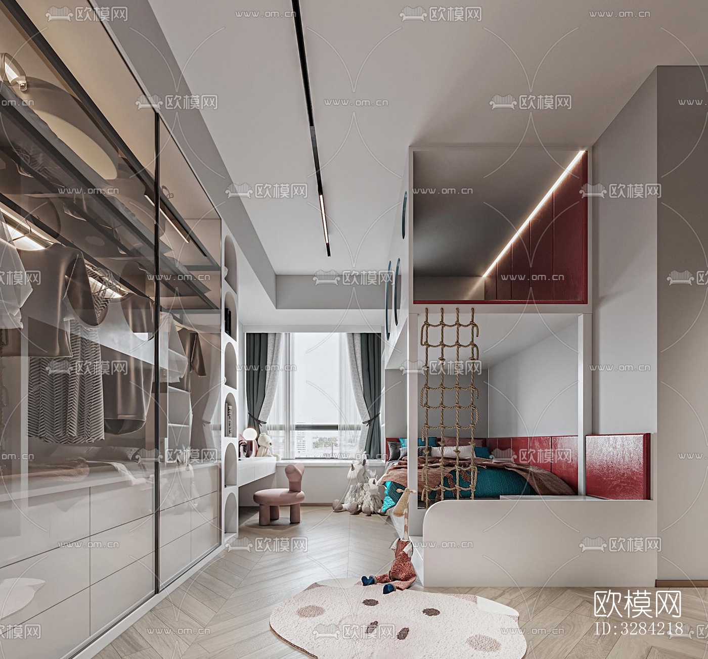 现代客餐厅效果图下载（渲染图1）