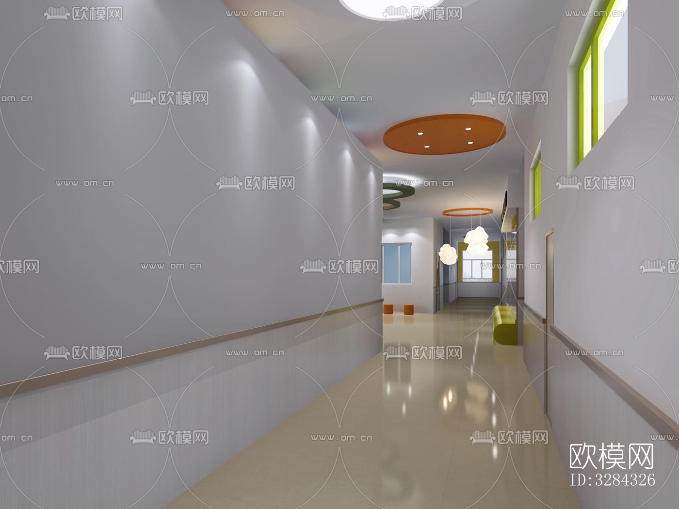 现代幼儿园效果图下载（渲染图1）