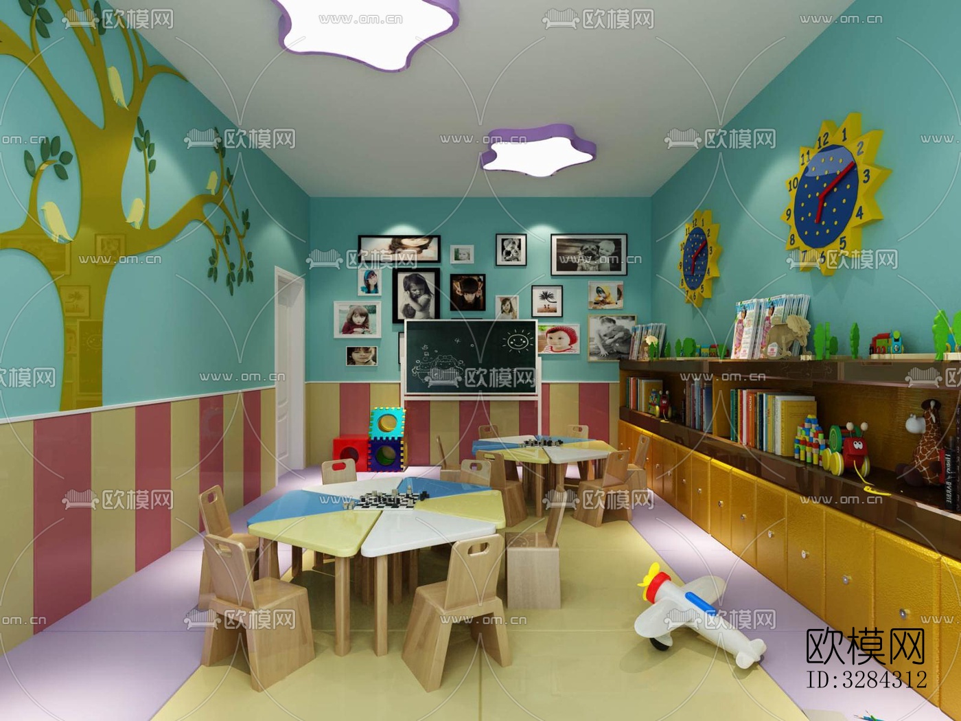 现代幼儿园效果图下载（渲染图4）