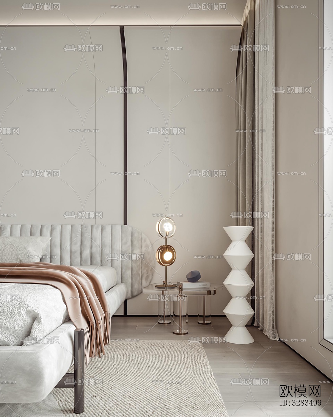 现代卧室效果图下载（渲染图5）