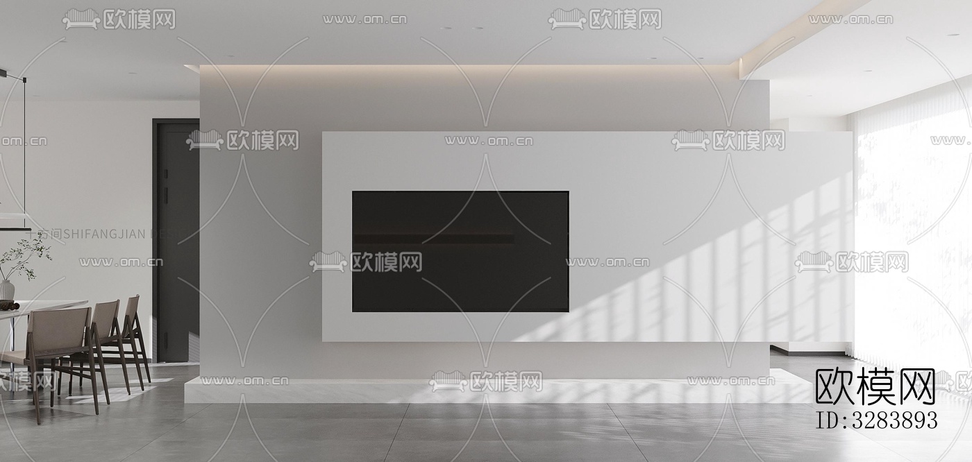 现代客餐厅效果图下载（渲染图4）