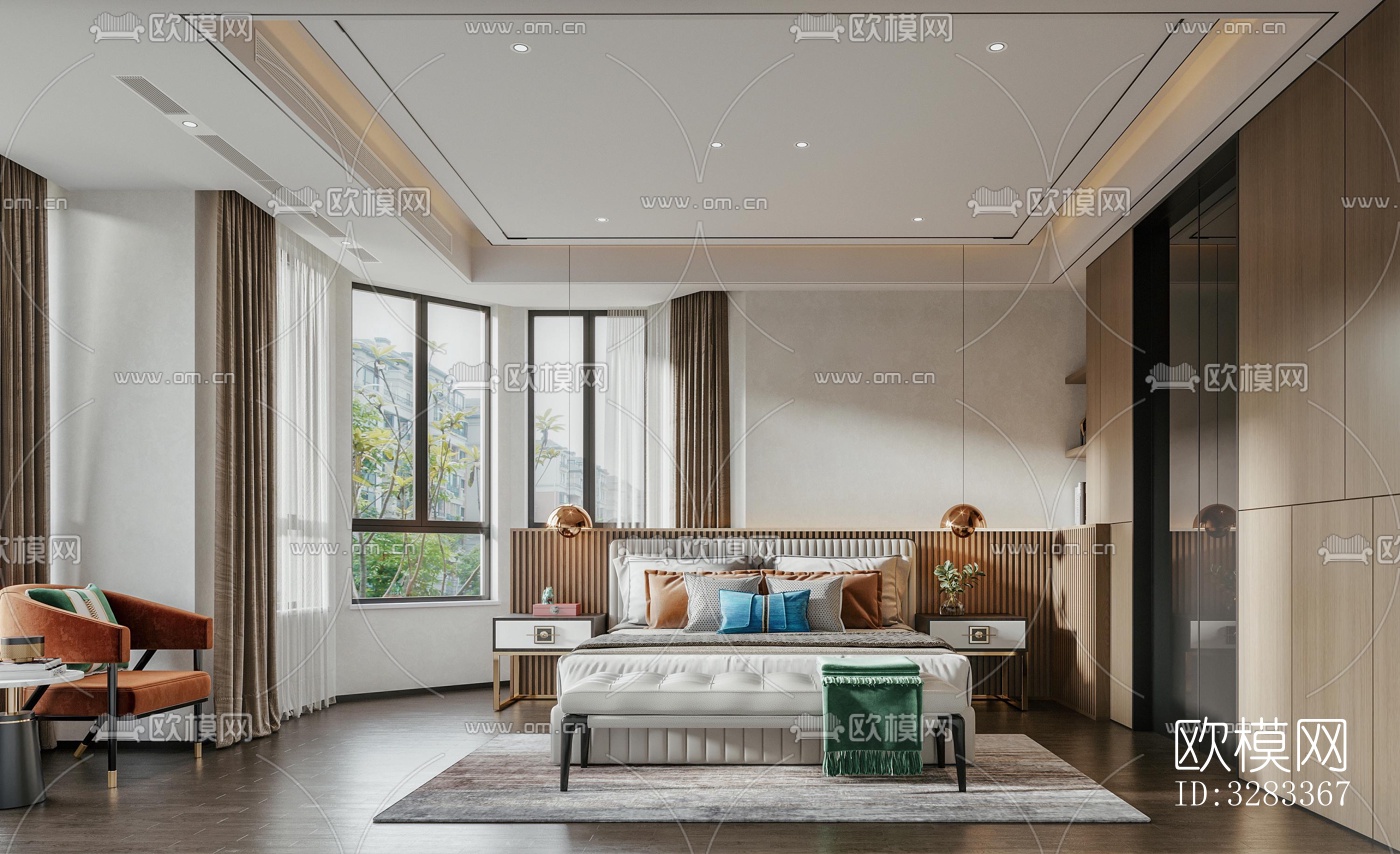 新中式别墅效果图下载（渲染图2）