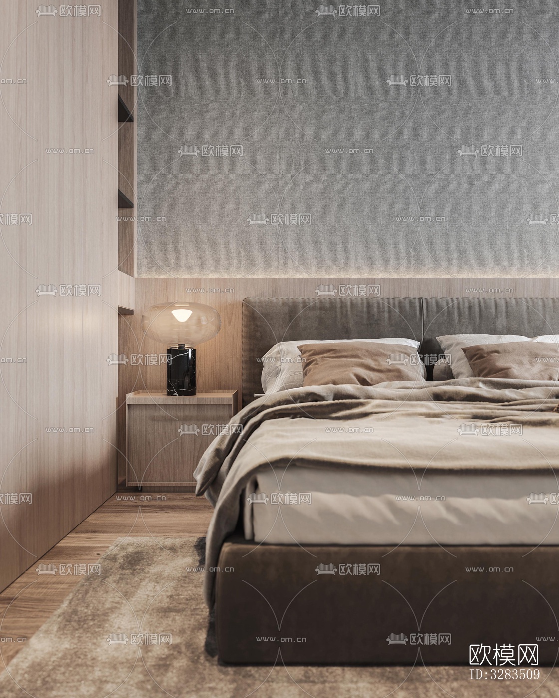 现代卧室效果图下载（渲染图5）