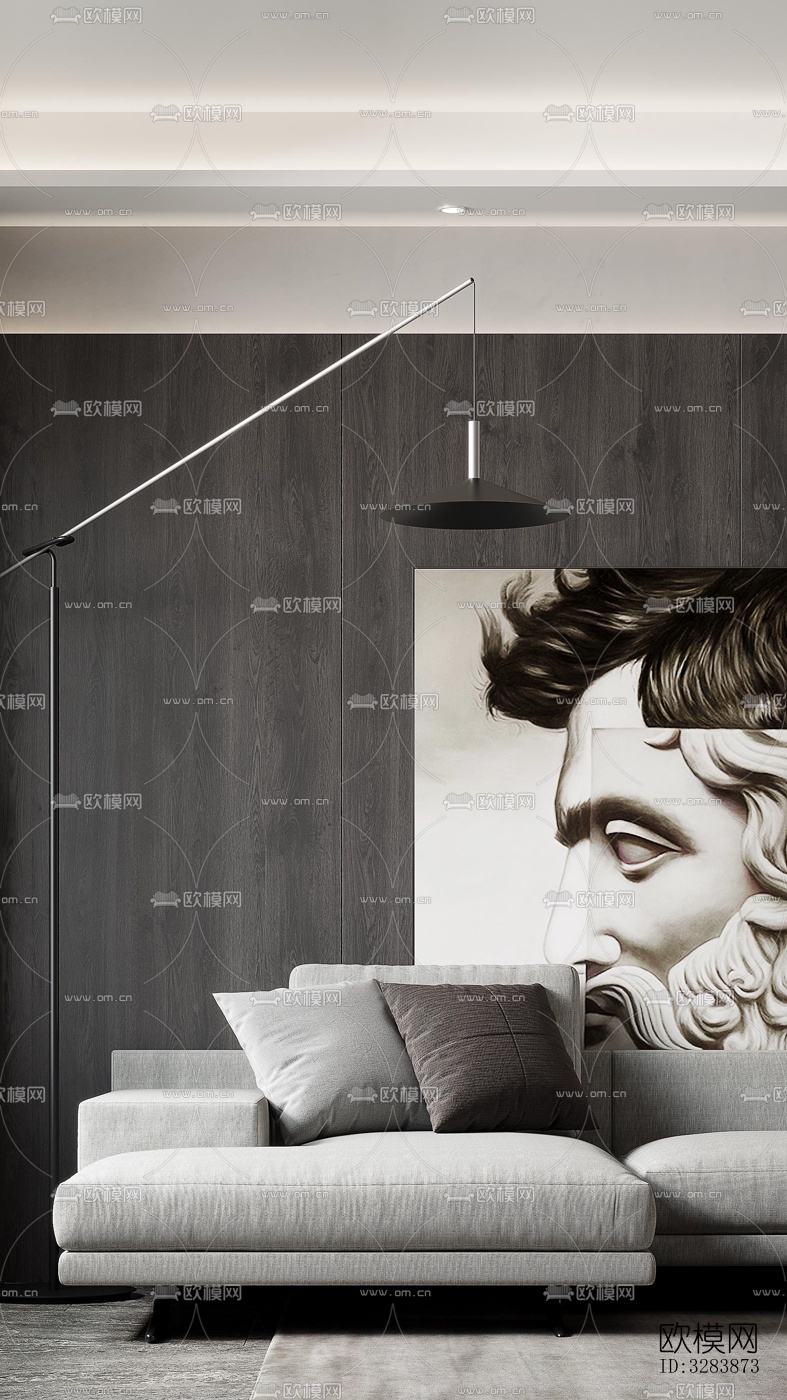 现代客餐厅效果图下载（渲染图4）