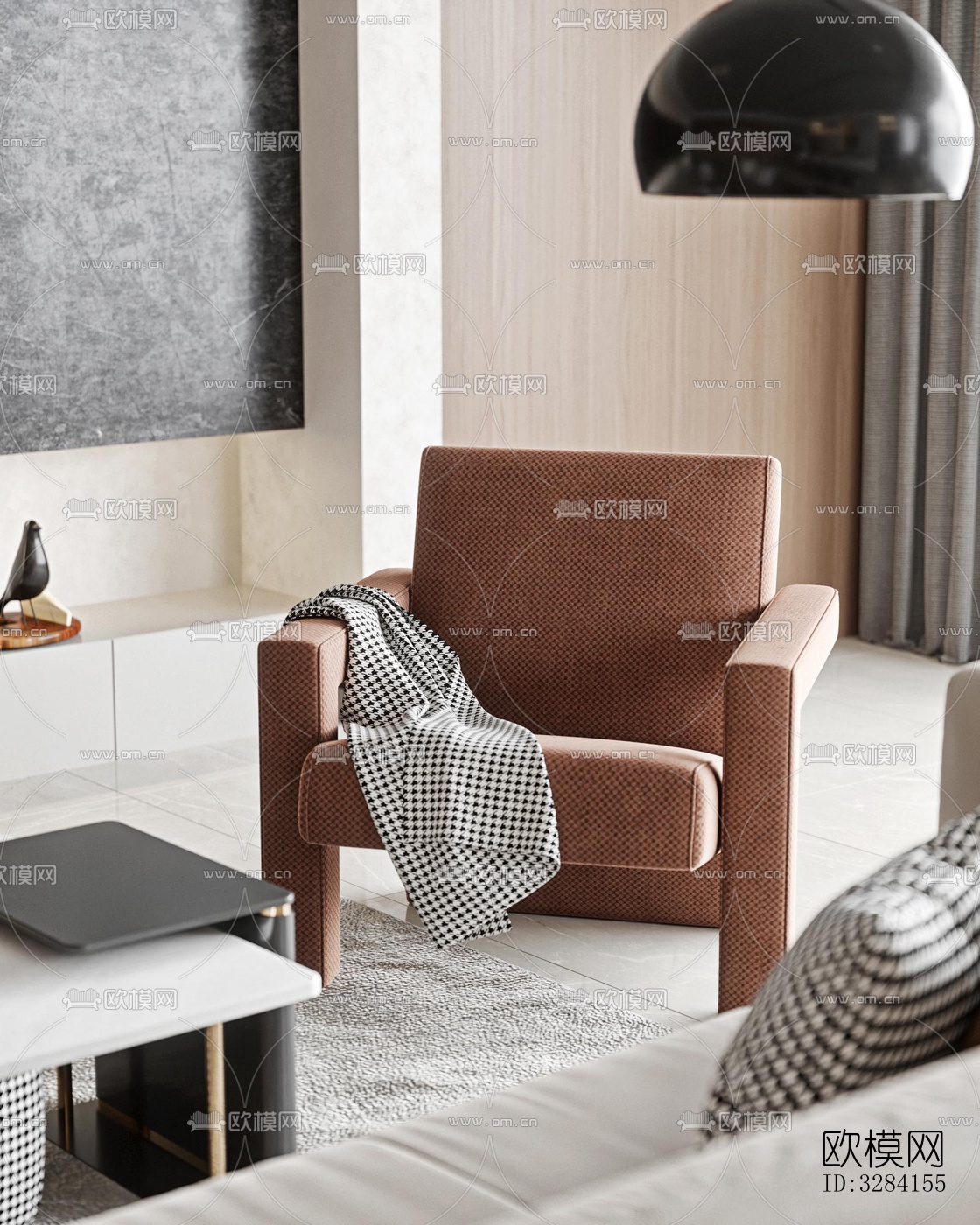 现代客餐厅效果图下载（渲染图4）