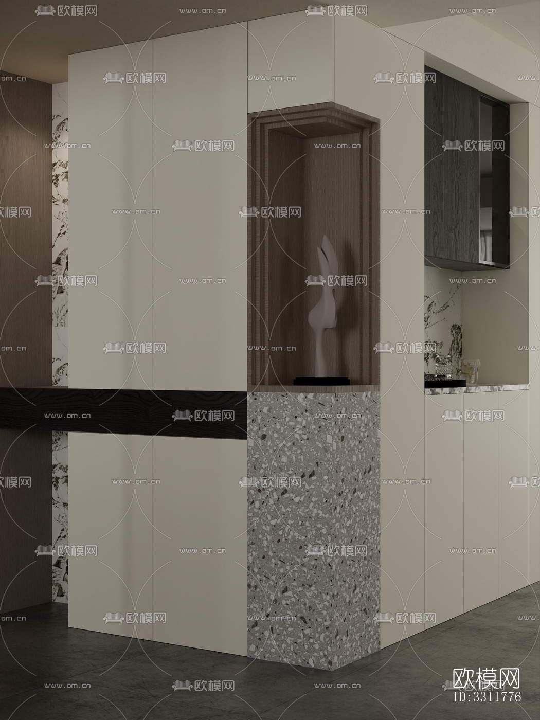 现代客餐厅效果图下载（渲染图4）