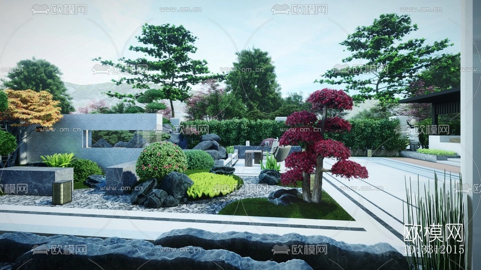 现代阳台花园效果图下载(渲染图2)