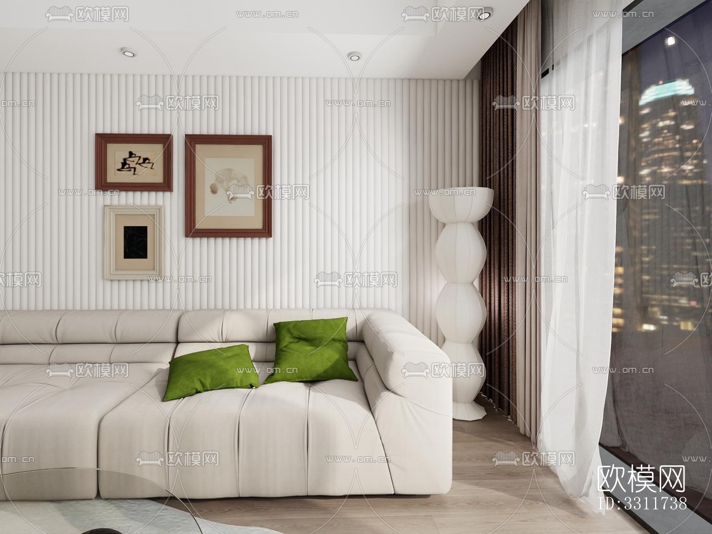 现代客餐厅效果图下载（渲染图2）