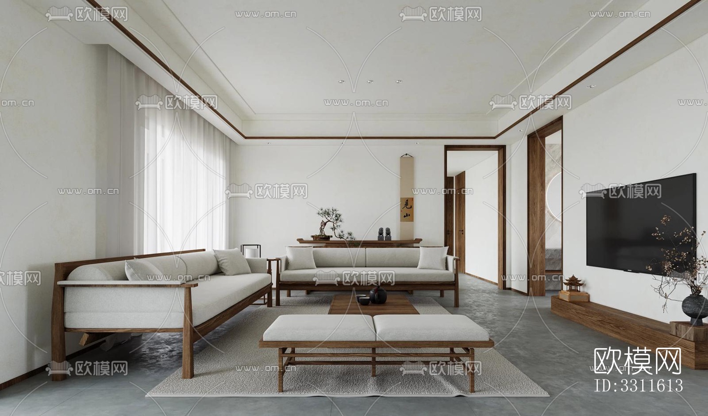 现代客餐厅效果图下载（渲染图5）