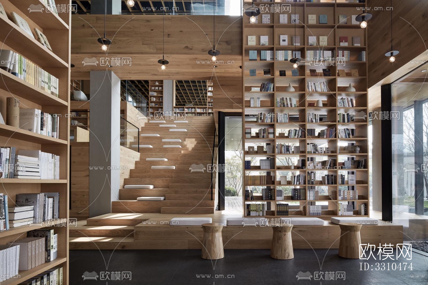 现代图书馆效果图下载（渲染图8）