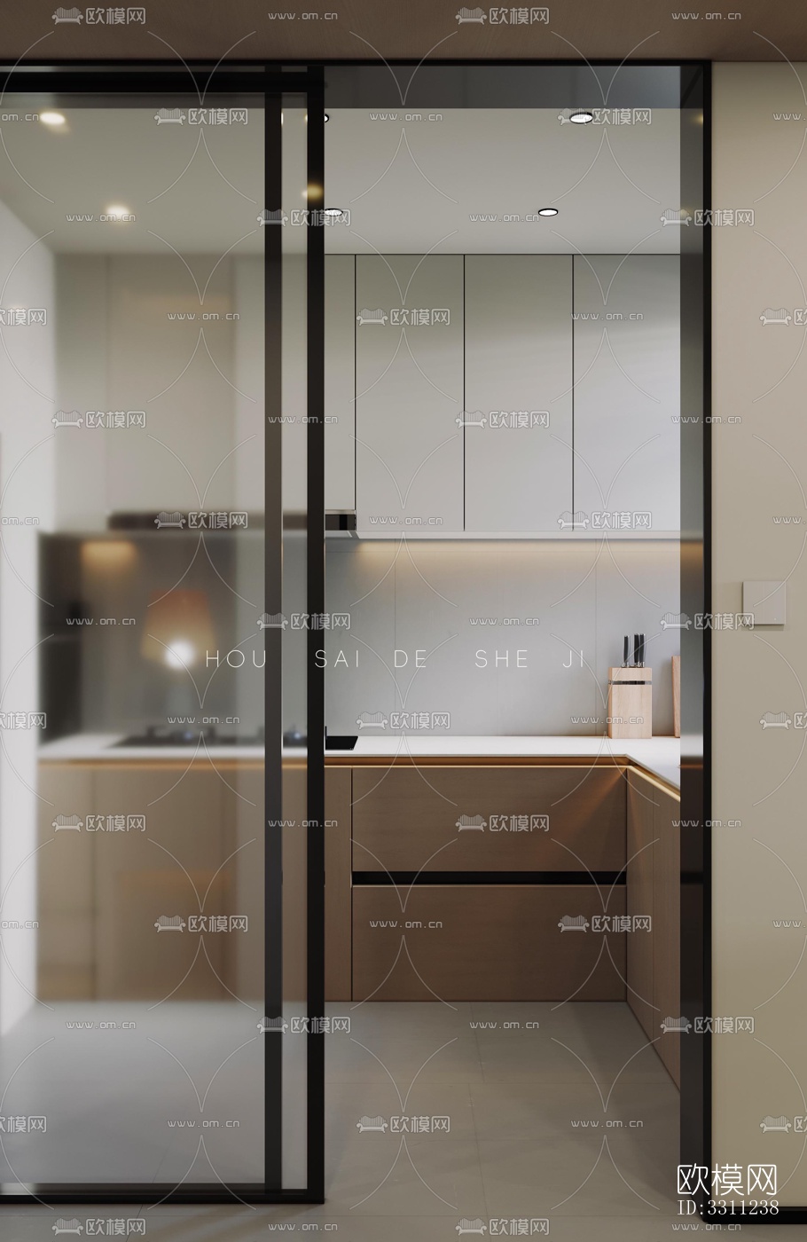 现代客餐厅效果图下载（渲染图5）