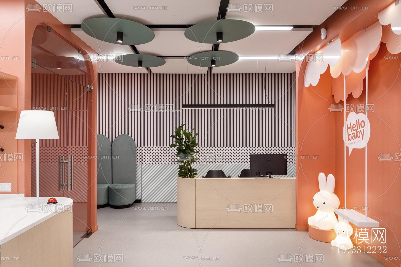 现代幼儿园效果图下载（渲染图2）