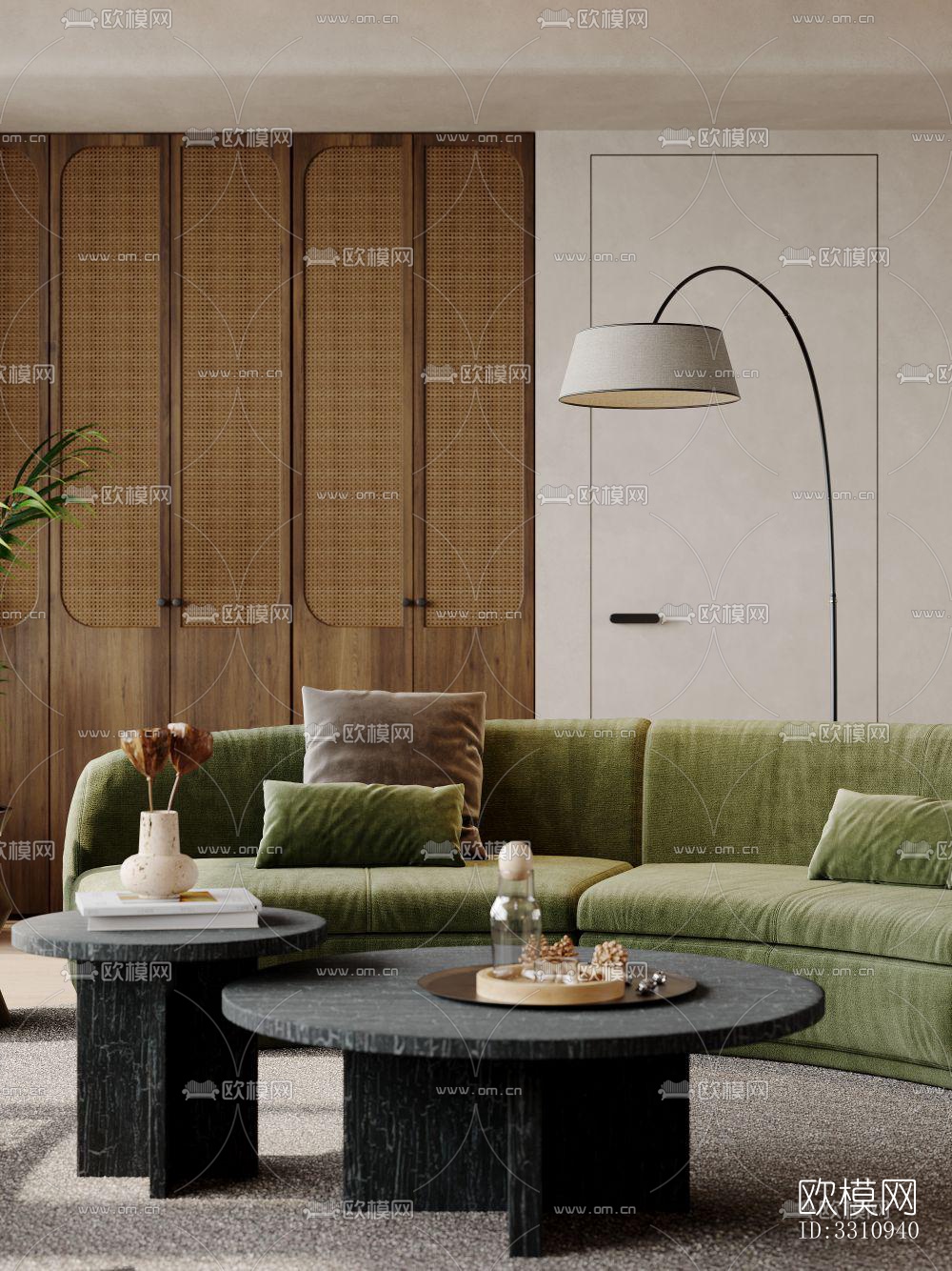 现代客餐厅效果图下载（渲染图1）