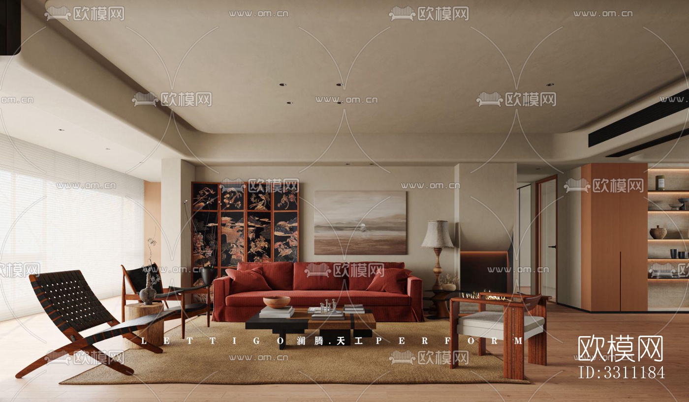 现代客餐厅效果图下载（渲染图7）