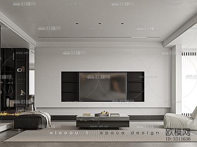 现代客餐厅效果图下载（渲染图2）