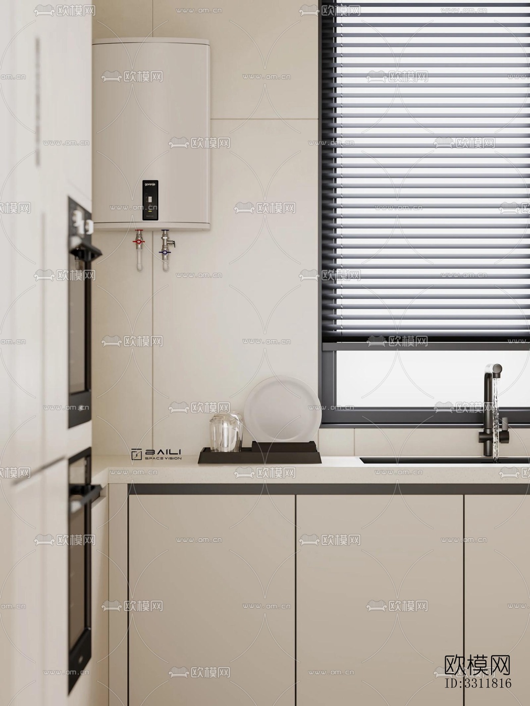 现代客餐厅效果图下载（渲染图9）