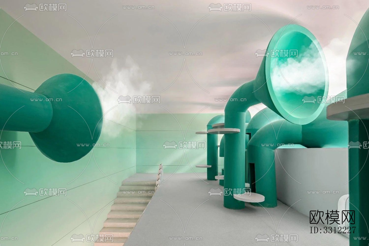 现代幼儿园效果图下载（渲染图3）